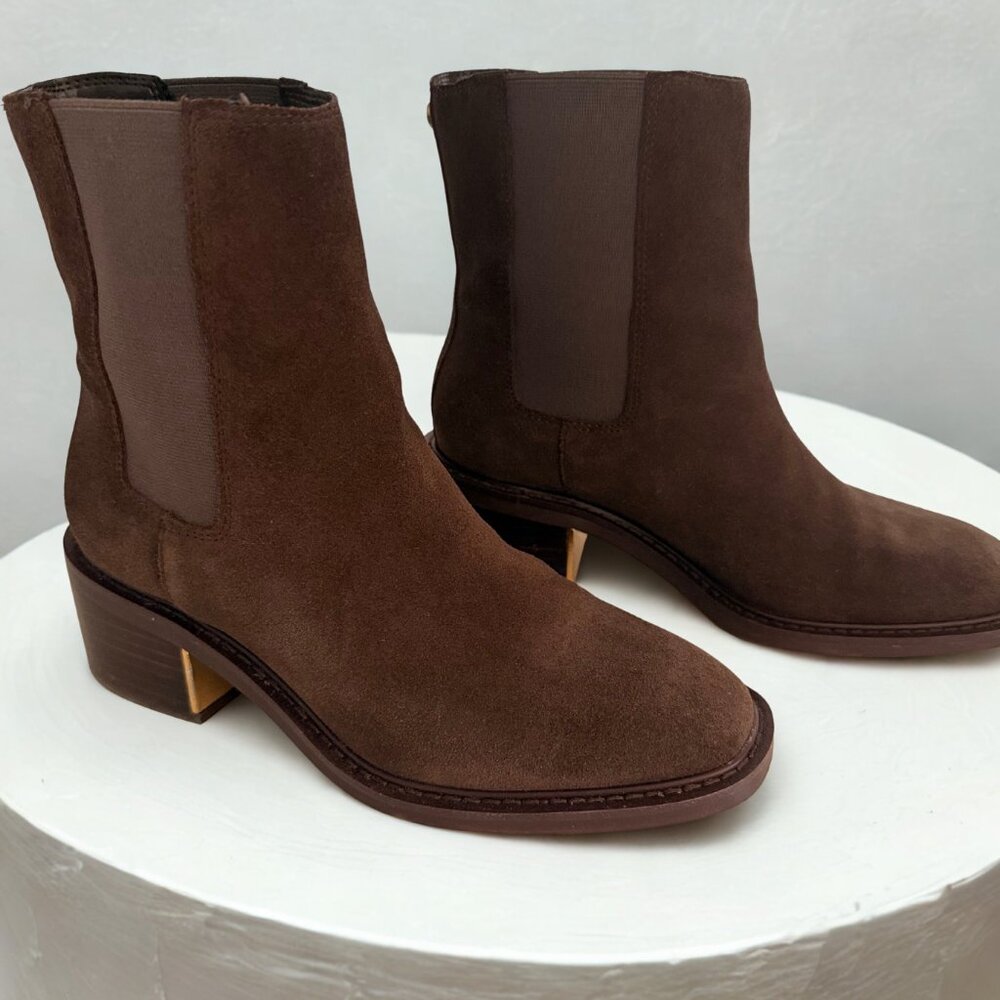 Vince Camuto Glina Brown Suede Chelsea Boot, box included. US 7.5